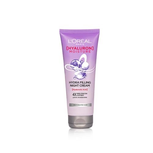 L’Oreal Paris Hyaluron Moisture Hydra Filling Leave-in Night Cream, Powered by Hyaluronic Acid, For Dry & Dehydrated Hair, Volume-180ml, Makes hair frizz-free, bouncy and hydrated for up to 72HR L’Oreal Paris Hyaluron Moisture Hydra Filling Leave-in Night Cream, Powered by Hyaluronic Acid, For Dry & Dehydrated Hair, Volume-180ml, Makes hair frizz-free, bouncy and hydrated for up to 72HR