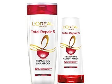 L’Oréal Paris Shampoo & Conditioner, For Damaged and Weak Hair, With Pro-Keratin + Ceramide, Total Repair 5, 360ml +192.5ml