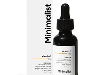 Minimalist Dull Skin, Dark Spots & Uneven Tone Treatment 10% Vitamin C Face Serum, Formulated & Tested for Sensitive and All Skin Types with Ethyl Ascorbic Acid & Pha for Men & Women, 30Ml