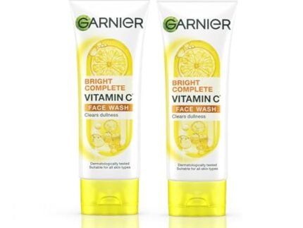 Garnier Skin Naturals Bright Complete Vitamin C Face Wash – Vitamin C Face Wash For Brighter and Glowing Skin – Daily Cleanser Suitable For all Skin Types, 100g (Pack of 2)