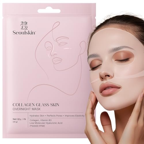 SeoulSkin Collagen Glass Skin Overnight Mask – Korean Collagen Face Mask with Low Molecular Collagen & Hyaluronic Acid, Pore Perfecting & Hydrating, Paraben-Free, For All Skin Types (1N) SeoulSkin Collagen Glass Skin Overnight Mask – Korean Collagen Face Mask with Low Molecular Collagen & Hyaluronic Acid, Pore Perfecting & Hydrating, Paraben-Free, For All Skin Types (1N)