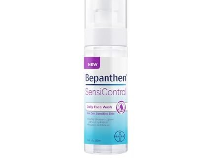 Bepanthen SensiControl Daily Face Wash, Hydrating Cleanser, Moisturizes, Protects Skin Barrier, Worlds No.1 Skincare Brand, For Dry to Normal, Sensitive Skin, 80ml