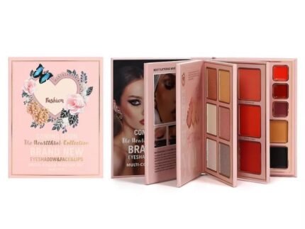 5in1 Book-Style Foldable Makeup Palette Set | Portable & Long-Lasting | Contour Blush Highlight Eyeshadow, Suitable for Multiple Skin Tones & Makeup Looks All In One MakeupBook (Fashion)