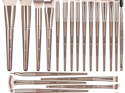 MAANGE Makeup Brush Set 23 Pcs Makeup Brushes Premium Synthetic Make up brushes Professional Face Powder Blush Pointed Eyeshadow Blending Brush Kit, Graduation Gift (Champagne)