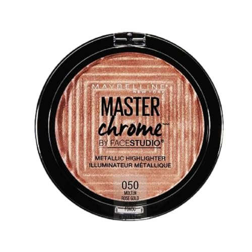Maybelline New York Face Studio Master Chrome Metallic Highlighter, luminous skin, heated tone effect & Metallic Finish – Molten Rose Gold suits fair skin to medium skin tones| 6.7 grams Maybelline New York Face Studio Master Chrome Metallic Highlighter, luminous skin, heated tone effect & Metallic Finish – Molten Rose Gold suits fair skin to medium skin tones| 6.7 grams