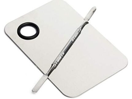 Brain Freezer Shiny Makeup Palette With Stainless Steel Round Shape Spatula, 100 g (Cs Silver)