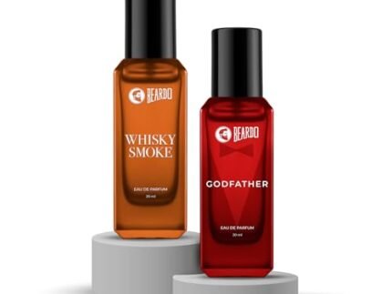 Beardo Godfather & Whiskey Smoke Masculine Fragrance Combo (20ml x 2) | Strong, Long-Lasting Perfume Set | Premium Gift for Men | Long Lasting Fragrance | Gift for Men | Gift for Friend