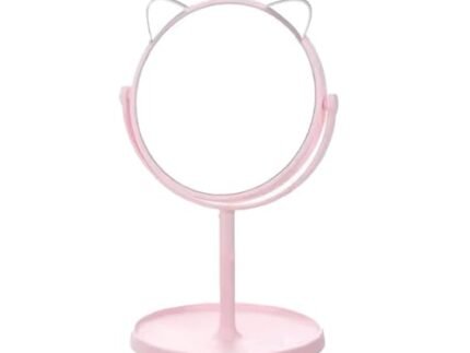 Temperia Table Makeup Mirror with Stand – Small Vanity Portable Foldable Travel Mirror for Face, Make Up, Desk, Shaving, Hostel, Ergonomic Design (Random Colors) (MN03)