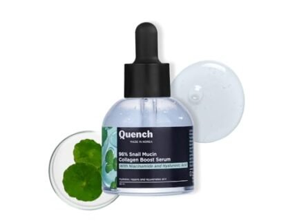 Quench 96% Snail Mucin Collagen Boost Serum With Niacinamide & Hyaluronic Acid |72 Hours Hydration|Formulated & Made In Korea | Dewy Soft & Plump Skin | Prevents Early Signs Of Ageing (30Ml)