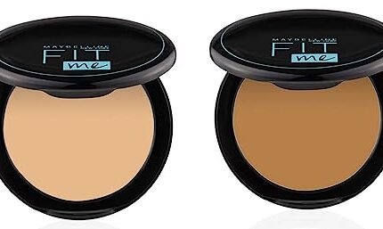 Maybelline New York Matte Compact Powder For All Skin Types, Fit Me, 128 Warm Nude, 8G & New York Compact Powder For All Skin Types, Fit Me, 330 Tofee, 8G, Brown
