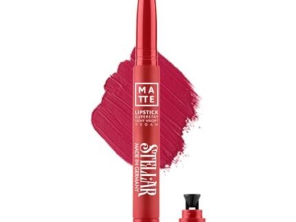 Daily Life Forever52 Stellar Matte Lipstick Crayon| Intense Pigment & Ultra-Matte Finish| Smudge-Proof, Waterproof & Long-Lasting| Enriched with Jojoba Oil for Soft, Hydrated Lips| Built-In Sharpener (Cherry Crush-05)