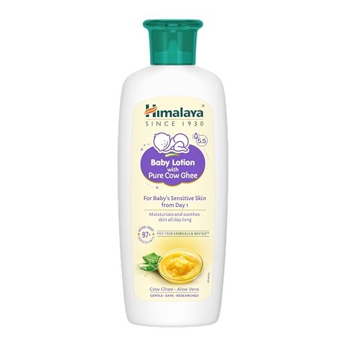 Himalaya Baby Lotion With Pure Cow Ghee 200Ml|Ph5.5|Pure Ghee|Aloe Vera|Safe For Newborns|For Baby’s Sensitive Skin|No Parabens|No Phthalates|No Mineral Oil|No Synthetic Color|Dermatologically Tested Himalaya Baby Lotion With Pure Cow Ghee 200Ml|Ph5.5|Pure Ghee|Aloe Vera|Safe For Newborns|For Baby’s Sensitive Skin|No Parabens|No Phthalates|No Mineral Oil|No Synthetic Color|Dermatologically Tested