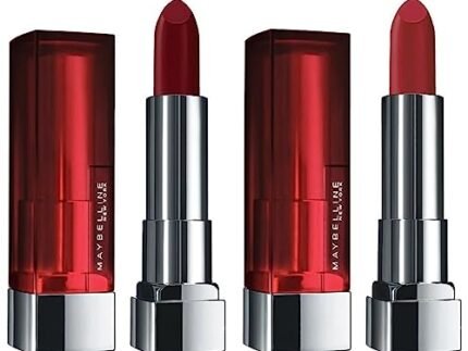 Maybelline New York Color Sensational Loaded Bold Lipstick, Midnight Date, 3.9g and Maybelline New York Color Sensational Creamy Matte Lipstick, 691 Rich Ruby, 3.9g