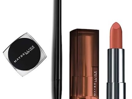 Maybelline New York Color Sensational Creamy Matte Lipstick, 657 Nude Nuance, 3.9g & Maybelline New York Lasting Drama Gel Eyeliner,Blackest Black, 2.5g
