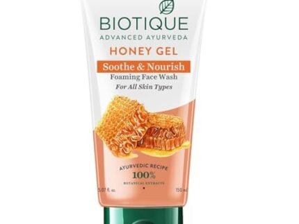 Biotique Honey Gel Soothe & Nourish Foaming Face wash | Soap Free Formula | Reduce Dryness | 100% Botanical Extracts | Suitable for All Skin Types | 150ml