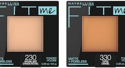 Maybelline New York Natural Finish Powder Foundation For Normal to Oily Skin (Multicolor) (Pack of 2, 8.5 gm each)
