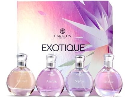Carlton London Exotique Perfume Gift Set for Women – 4 x 30ml Premium Fragrances with Rose, Orange, Cedar, and Honey Notes, Luxury Perfume Gift Box for Her Birthday