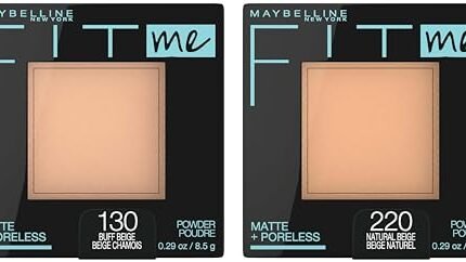 Maybelline New York Natural Finish Powder Foundation For Normal to Oily Skin (Multicolor) (Pack of 2, 8.5 gm each)