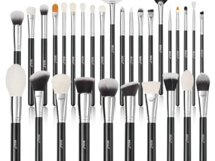 BEILI 30Pcs Professional Makeup Brush Set Original Natural-Synthetic Kabuki Foundation, Face Powder, Highlighter, Contour, Eye Shadow, Eyebrow, Eyeliner, Makeup Tools Kit (Classic Black)