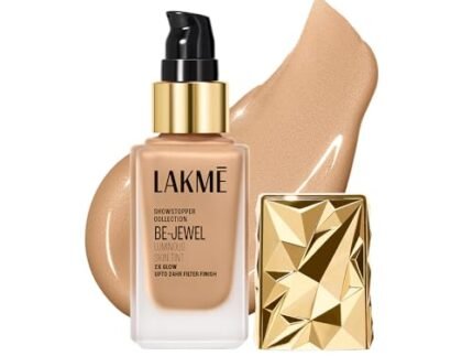 LAKME Be-Jewel Luminous Skin Tint, 25ml, for Radiant, Smooth and Luminous Finish, with Light-Reflecting Polymers, 24HR Filter-Like Wear, Foundation for Women Dry Skin, for Women – Warm Beige
