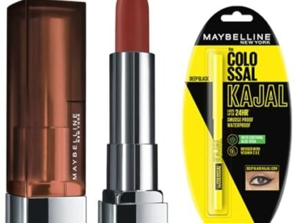 Maybelline New York Matte Lipstick, Intense Colour, 676 East Village Rose, 3.9g & Maybelline New York Colossal Kajal, Intense Colour, Waterproof, Long lasting 24Hrs Stay, Black, 0.35g