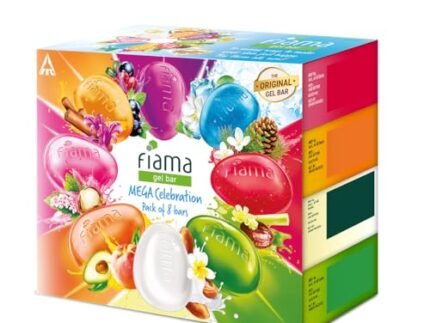 Fiama Gel Bathing Bar Mega Celebration Pack, With 8 Unique Gel Bars, 1000g (125g – Pack of 8), with Skin Conditioners For Moisturized Skin, Soap for Women & Men, For All Skin Types
