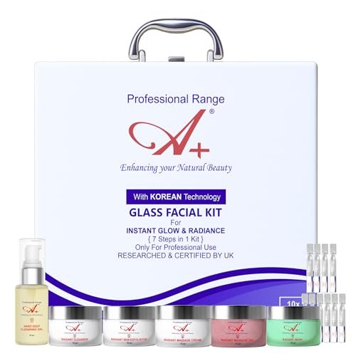 A+ Korean Glass Facial Kit | Suitable For All Skin Types | 10x Booster Serums | Instant Glow & Radiance | Based on Korean Technology | 7 Steps in 1 Kit | For Professionals & Home Use | 300 gm + 20 ml A+ Korean Glass Facial Kit | Suitable For All Skin Types | 10x Booster Serums | Instant Glow & Radiance | Based on Korean Technology | 7 Steps in 1 Kit | For Professionals & Home Use | 300 gm + 20 ml