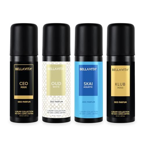 Bella Vita Luxury Unisex Body Perfume Gift Set | Deodorant for Men & Women | Pack of 4 x 50ml | No Gas Deo for Man and Woman | Long Lasting Fragrances with Lemon, Blackcurrant, Lavender & Bergamot Bella Vita Luxury Unisex Body Perfume Gift Set | Deodorant for Men & Women | Pack of 4 x 50ml | No Gas Deo for Man and Woman | Long Lasting Fragrances with Lemon, Blackcurrant, Lavender & Bergamot