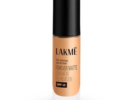 Lakme Forever Matte Longwear Foundation with SPF 15 and Active Niacinamide | Brightens Skin | Long Lasting Matte Finish |Natural Shell,25 ml
