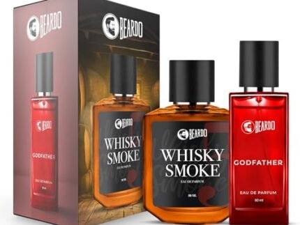 Beardo Men's Men Whisky Smoke & Godfather Perfume Combo (50 Ml X 2)|Spicy, Woody - Oudh Notes Of Whisky Smoke & Aromatic, Spicy Notes Of Godfather|Long Lasting Smell Perfume |Rakhi Gift for Brother