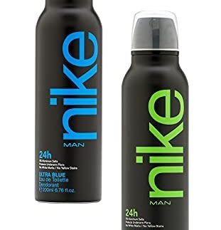 Nike Men Ultra Blue & Ultra Green Deodorant Spray (Pack of 2) – 200ml Each | 24H Freshness | No White Marks or Yellow Stains | Skin-Friendly Deo| 0% Aluminum Salts