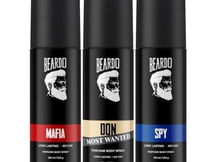 Beardo Deodorant Perfume Body Spray Set For Men (120ml x 3) | Spy Deo Aromatic Fresh Scent | Mafia Oriental Woody Notes | Don Most Wanted Citrus Musk Fragrance | Christmas gift for men | Gift For Friends | Gift for Men
