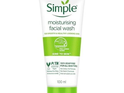 Simple Kind To Skin Moisturising Facial Wash 100 ml | 100% Soap-Free Facewash | For normal to dry skin