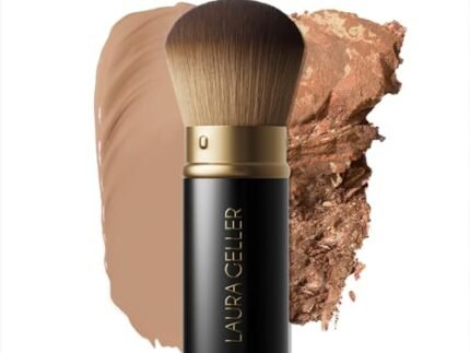 LAURA GELLER NEW YORK Retractable Airbrush Kabuki Brush for All Face Makeup & Foundation for Liquid, Cream and Powder Face Makeup With Aluminum Handle