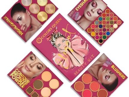 Colors Queen Elegant All in 1 Makeup Book Palette with 24 Eyeshadows, 6 Highlighters, 6 Blushers & 7 Bronzers | Long Lasting & Highly Pigmented Shades, Portable & Long Lasting Makeup Kit for Women