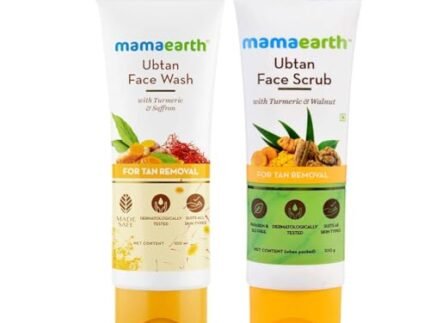 Mamaearth Tan Removal Combo | Ubtan Face Wash + Face Scrub | Removes Tan | Repairs Sun Damage | Evens Skin Tone