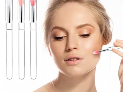 MAYCREATE® 3pcs Silicone Lip Brushes – Reusable, Multi-Purpose, Lipstick, Lip Gloss, Lip Balm Applicator – Pink, White, Red