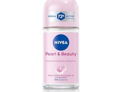 NIVEA Pearl and Beauty 50ml Deo Underarm Roll On | With Pearl Extracts & Avocado Oil | 72 H Long Lasting Floral Scent | 0% Alcohol and Dermat Approved | For Women