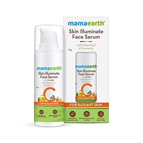 Mamaearth Skin Illuminate Face Serum for Radiant Skin with Vitamin C and Turmeric – 15 g | Highly Potent Vitamin C | Gives A Radiant Glow Mamaearth Skin Illuminate Face Serum for Radiant Skin with Vitamin C and Turmeric – 15 g | Highly Potent Vitamin C | Gives A Radiant Glow