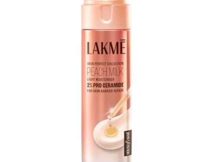 LAKME Peach Milk Pro Ceramide Moisturizer, 120ml, for Smooth and Hydrated Skin, with Vitamin E & Skin Conditioner, 24hr Moisture Lock, for Dry, Normal & Sensitive Skin