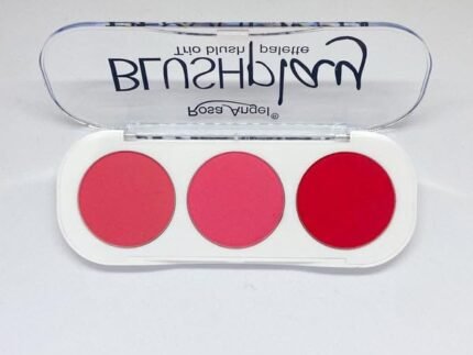 3-Colour Blush Palette, Pink and Red Shades, Professional Makeup