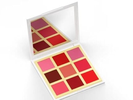 4-in-1 Multi-Use Makeup Palette, Velvet Series 9 Palette Colors for Eyeshadow, Blusher, Highlighter & Lips Smudge Proof & Long Lasting, Multicolor Semi-Matte Finish, 13.5g