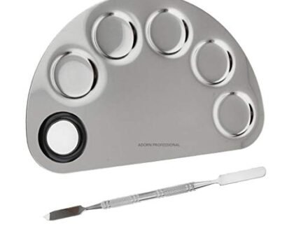 ADORN Stainless Steel Makeup Mixing Blending Palette With Spatula