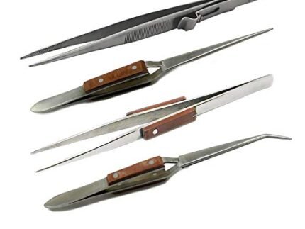 Alis Soldering Tweezer Combo Set Including Crossover & Curved Cross locking, Straight Solder Non-Locking Tweezer & Fine Serrated Locking Tweezer For Soldering/Jewellery Repair And Making