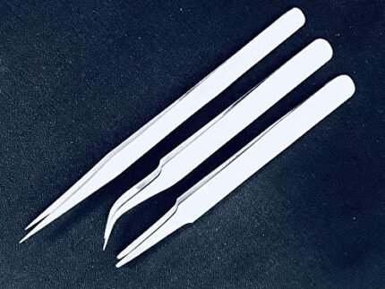 Alis UQTZ007 Stainless Steel Multipurpose Tweezer Set of 3| Precision for False Eye Lashes & for Craft, Jewelry, Electronics, Laboratory Work