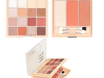 All-in-One Face Makeup Kit, Eyeshadow Palette with Matte, Shimmer, Glitter Shades, Face Bronzer, Highlighter, Blusher, Brown and Nude Colours