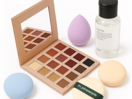 All-in-One Professional Makeup Kit with 16-Color Eyeshadow Palette, Makeup Sponges & Sponge Cleanser – Complete Beauty Gift Set for Daily & Party Look