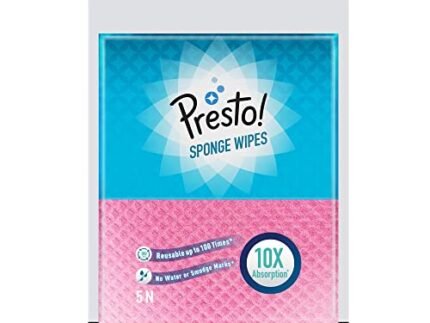 Amazon Brand - Presto! Multi-Purpose Sponge Wipes | Assorted | 5 Count | Pack of 1