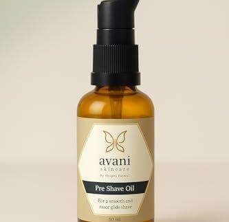 Avani Pre Shave Oil for Men – 50ML | With Castor & Grape Seed Oil | For a Smooth And Razor Glide Shave | Softens Beard & Prepares Skin for a Smooth, Razor Burn-Free Shave – All Skin Types