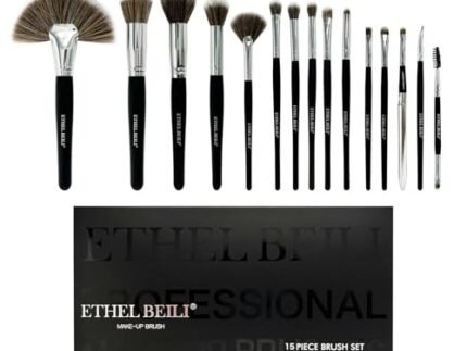 BEILI Professional Makeup Brush Set, Synthetic Foundation Powder Concealers Eye shadows Blush Makeup Brushes – Pack of 15